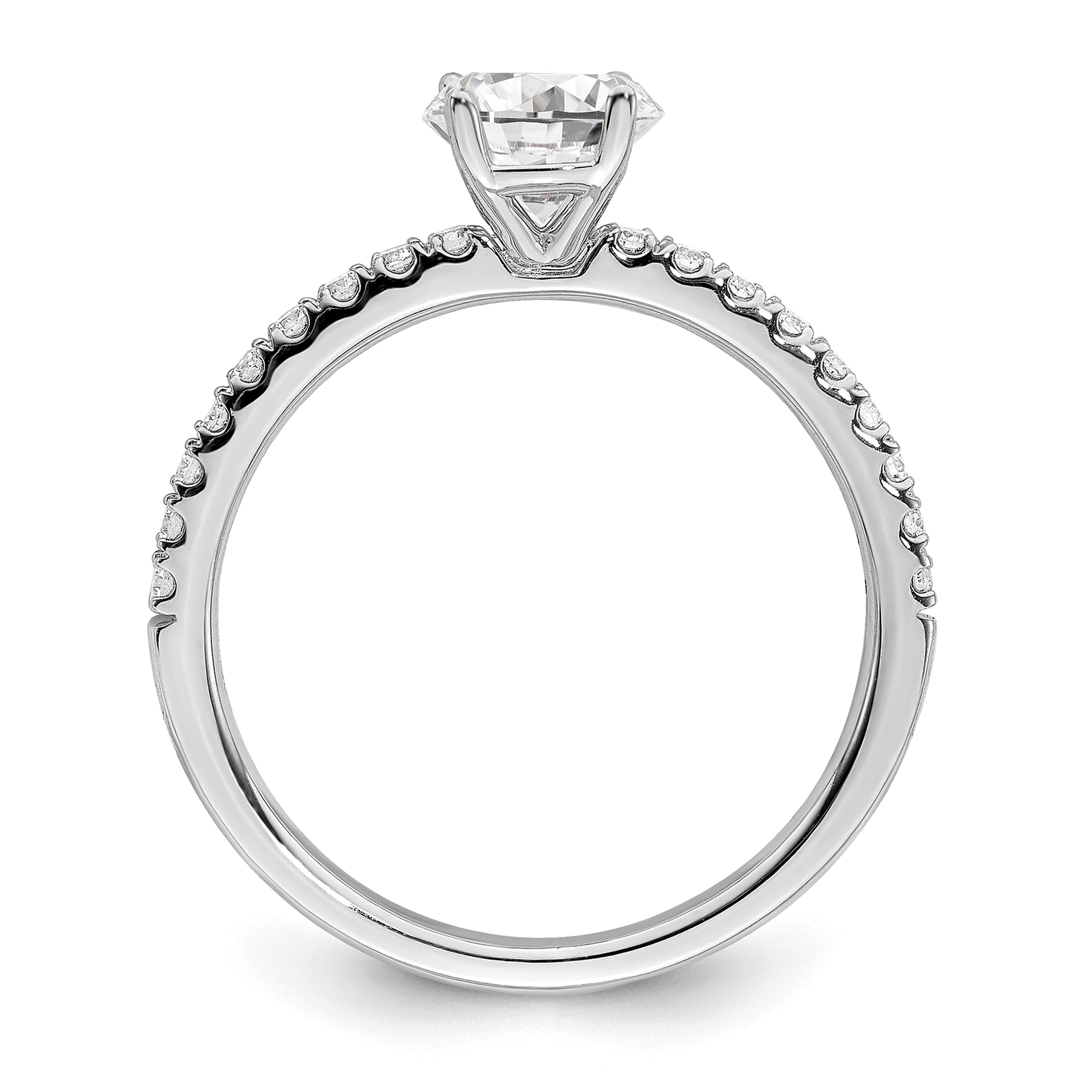 14K Weißgold Verlobungsring mit 0,5 ct. im Labor gezüchteten Diamanten, rund, VS/SI+ G+