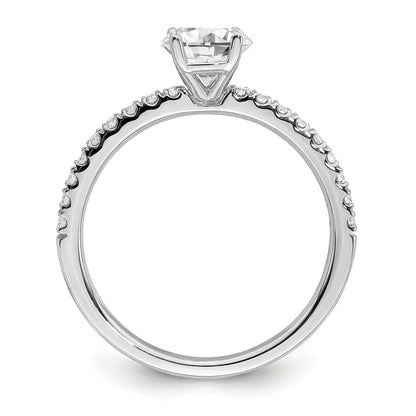 14K Weißgold Verlobungsring mit 0,5 ct. im Labor gezüchteten Diamanten, rund, VS/SI+ G+