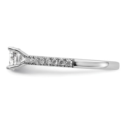 14K Weißgold Verlobungsring mit 0,75 ct. im Labor gezüchteten Diamanten im Rundschliff, VS/SI+ G+