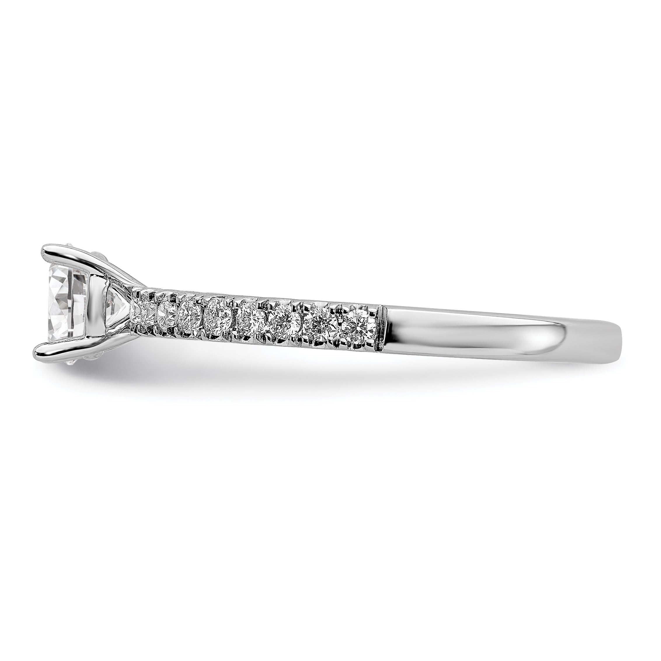 14K Weißgold Verlobungsring mit 0,5 ct. im Labor gezüchteten Diamanten, rund, VS/SI+ G+