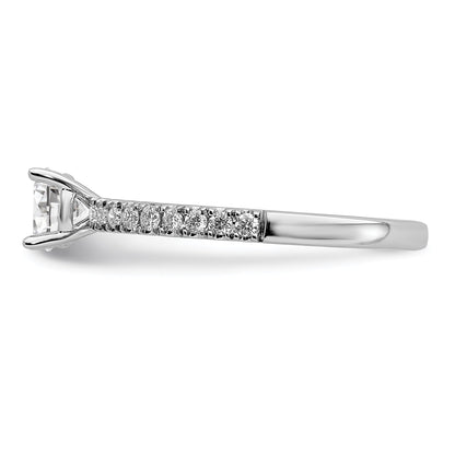 14K Weißgold Verlobungsring mit 0,5 ct. im Labor gezüchteten Diamanten, rund, VS/SI+ G+