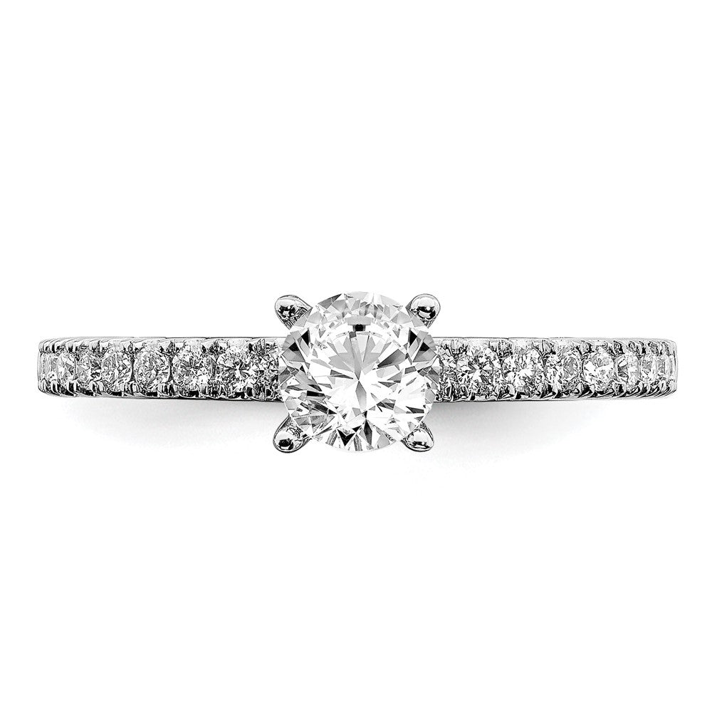 14K Weißgold Verlobungsring mit 0,75 ct. Labor gezüchteten Diamanten, rund, VS/SI+ G+