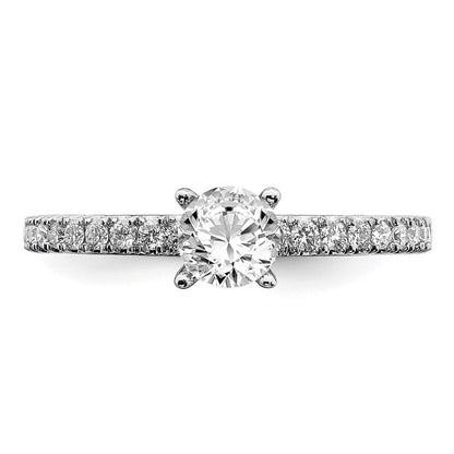 14K Weißgold Verlobungsring mit 1 ct. laborgezüchtetem rundem Diamant VS/SI+ G+, komplett, Größe 7