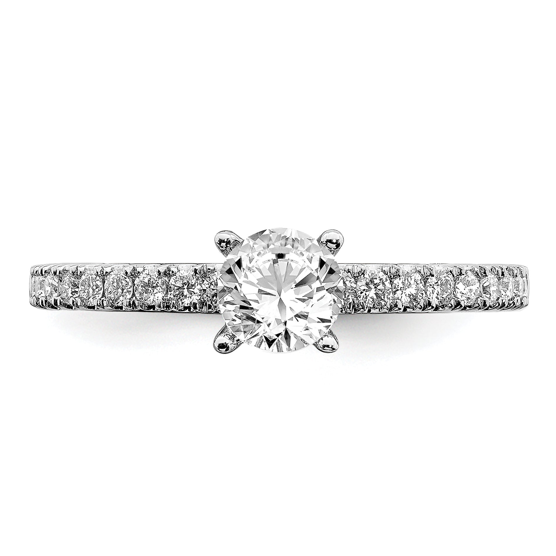 14K Weißgold Verlobungsring mit 0,5 ct. im Labor gezüchteten Diamanten, rund, VS/SI+ G+