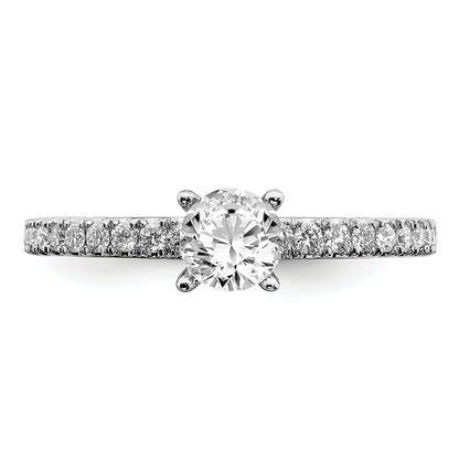 14K Weißgold Verlobungsring mit 0,5 ct. im Labor gezüchteten Diamanten, rund, VS/SI+ G+