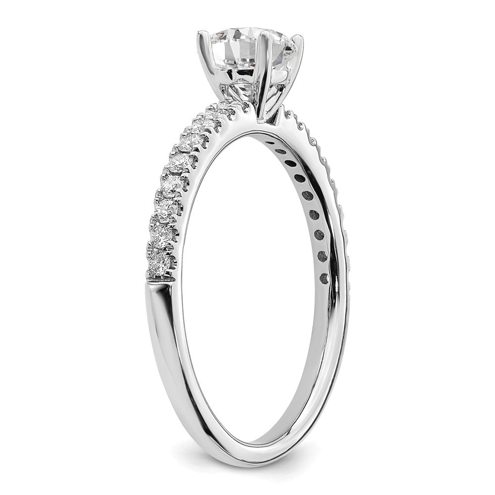 14K Weißgold Verlobungsring mit 0,5 ct. im Labor gezüchteten Diamanten, rund, VS/SI+ G+