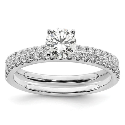14K Weißgold Verlobungsring mit 0,75 ct. im Labor gezüchteten rundem Diamanten VS/SI+ G+
