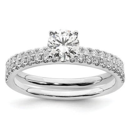 14K Weißgold Verlobungsring mit 0,5 ct. im Labor gezüchteten Diamanten, rund, VS/SI+ G+