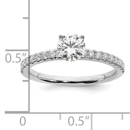 14K Weißgold Verlobungsring mit 0,5 ct. im Labor gezüchteten Diamanten, rund, VS/SI+ G+