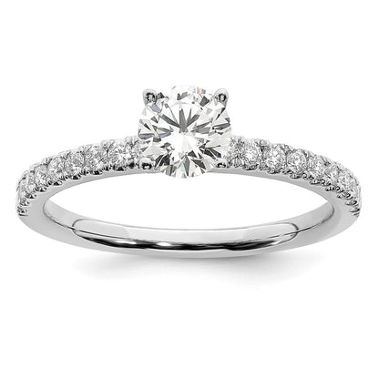 14K Weißgold Verlobungsring mit 0,5 ct. im Labor gezüchteten Diamanten, rund, VS/SI+ G+