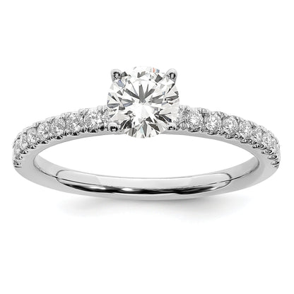14K Weißgold Verlobungsring mit 0,5 ct. im Labor gezüchteten Diamanten, rund, VS/SI+ G+
