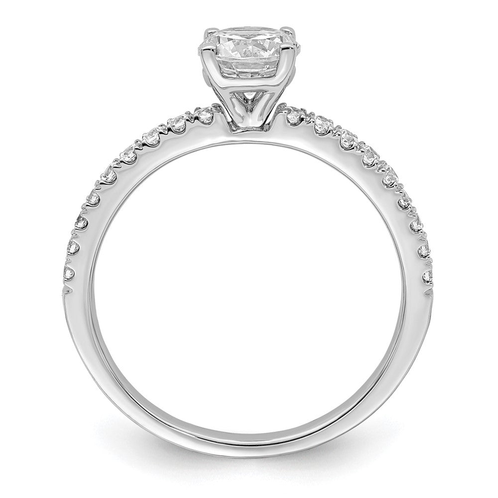 14K Weißgold Verlobungsring mit 0,75 ct. Diamant aus dem Labor, VS/SI+ G+, Semi-Mount, Rund, Größe 6