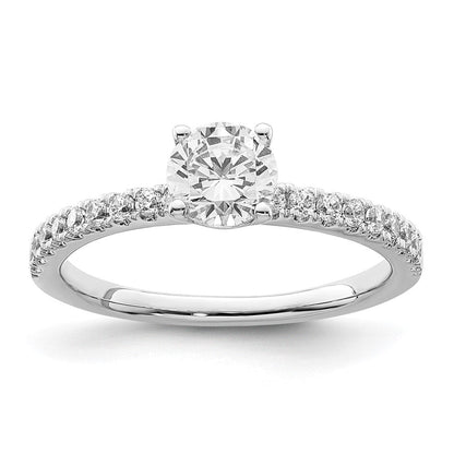 14K Weißgold Verlobungsring mit 0,75 ct. Diamant aus dem Labor, VS/SI+ G+, Semi-Mount, Rund, Größe 6