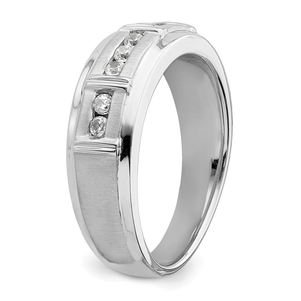14K Weißgold Ring mit im Labor gezüchteten Diamanten VS/SI+ G+ für Herren