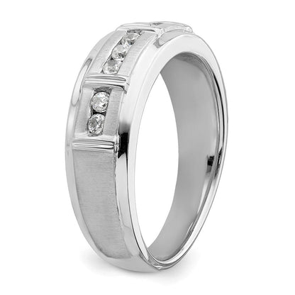 14K Weißgold Ring mit im Labor gezüchteten Diamanten VS/SI+ G+ für Herren