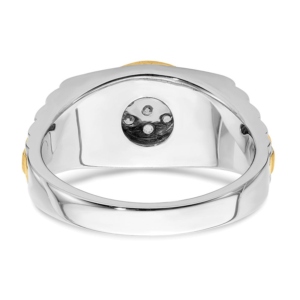 10K Bicolor Herrenring mit 0,33 ct. Labor gewachsenem Diamanten, VS/SI+ G+