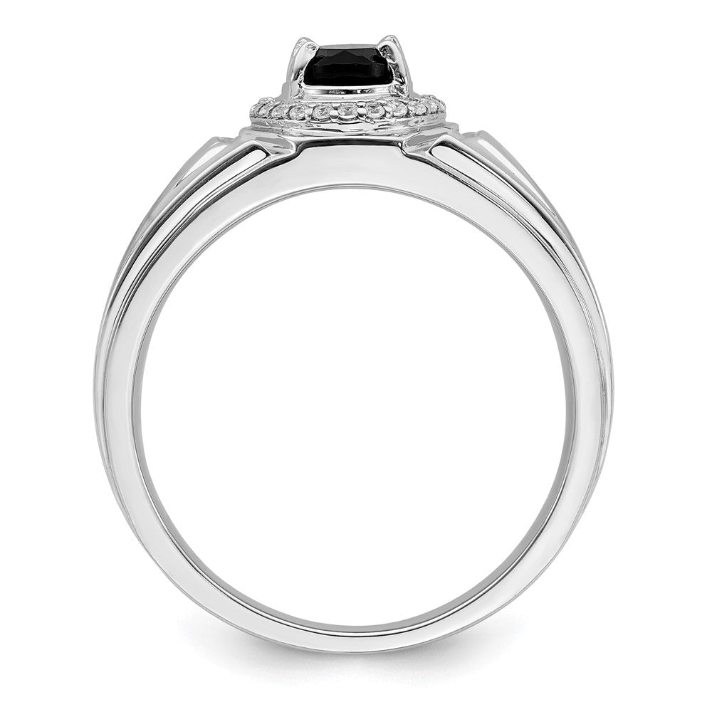 14K Gelbgold Ring mit Onyx und echten Diamanten für Herren