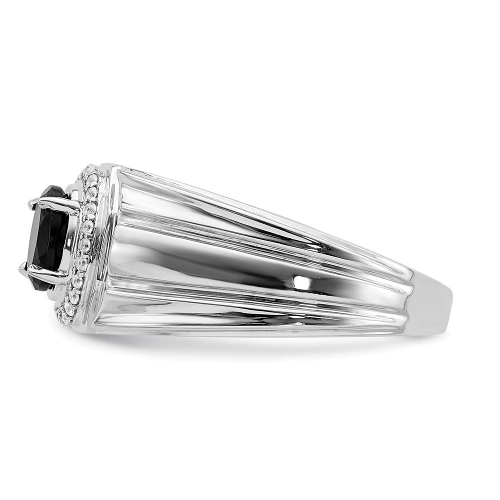 14K Gelbgold Ring mit Onyx und echten Diamanten für Herren