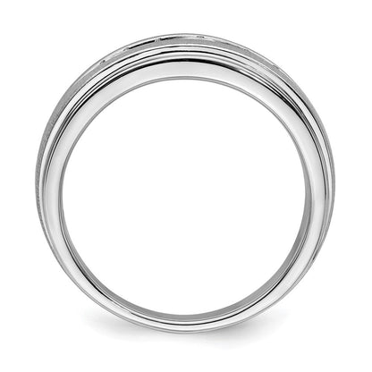 14K Weißgold Ring mit Labor-gezüchteten Diamanten, VS/SI+ G+, doppeltes Millegrain, Herren