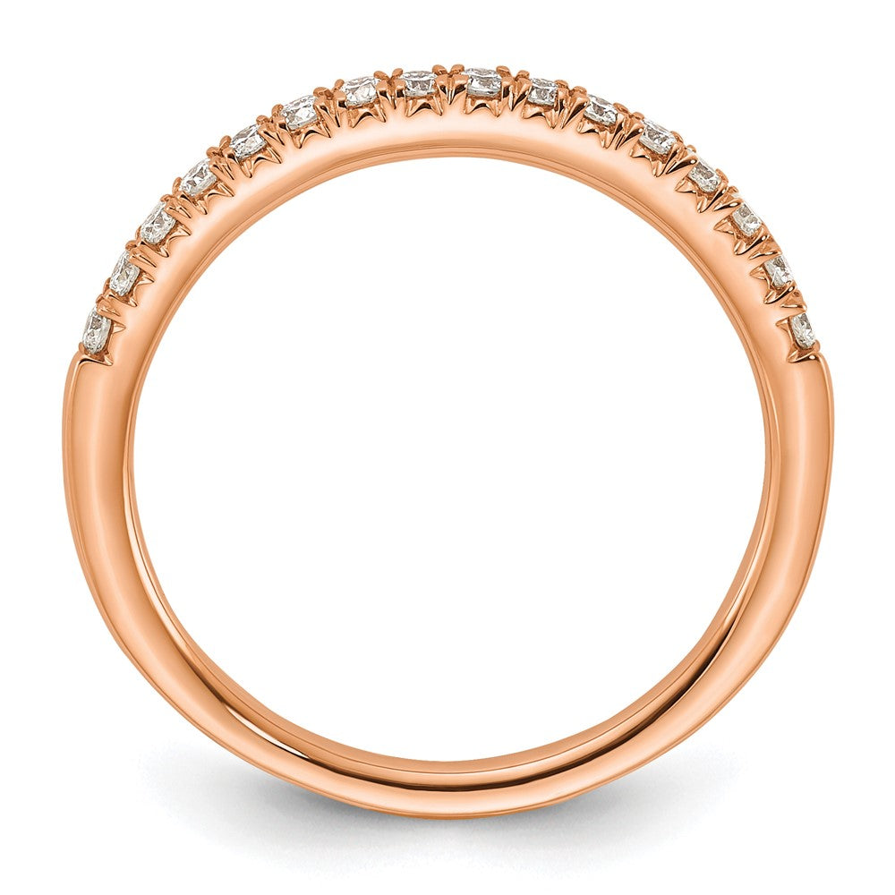 14K Roségold Ehering mit 0,25 ct. im Labor gezüchteten Diamanten, VS/SI+ G+