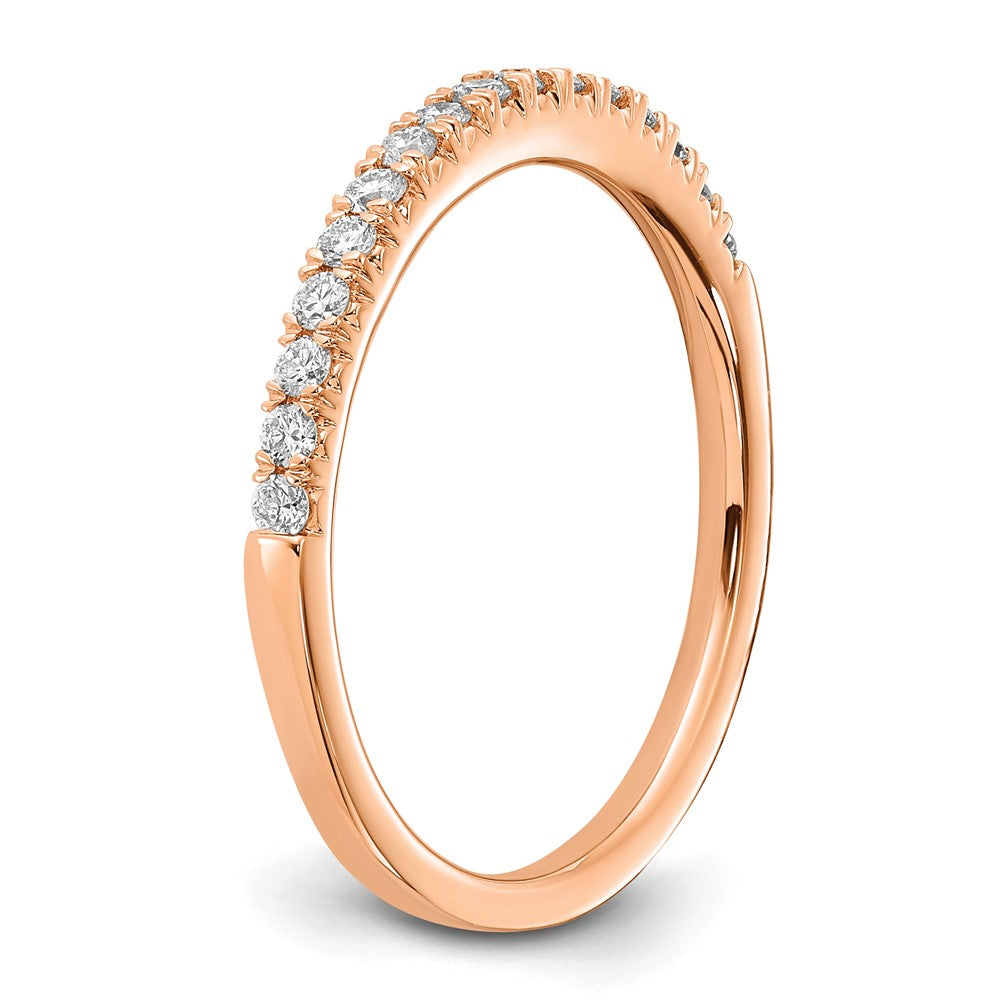 14K Roségold Ehering mit 0,25 ct. im Labor gezüchteten Diamanten, VS/SI+ G+