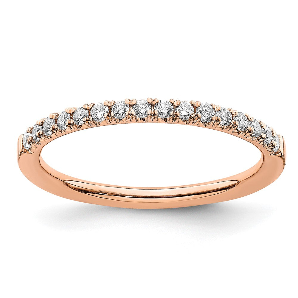 14K Roségold Ehering mit 0,25 ct. im Labor gezüchteten Diamanten, VS/SI+ G+