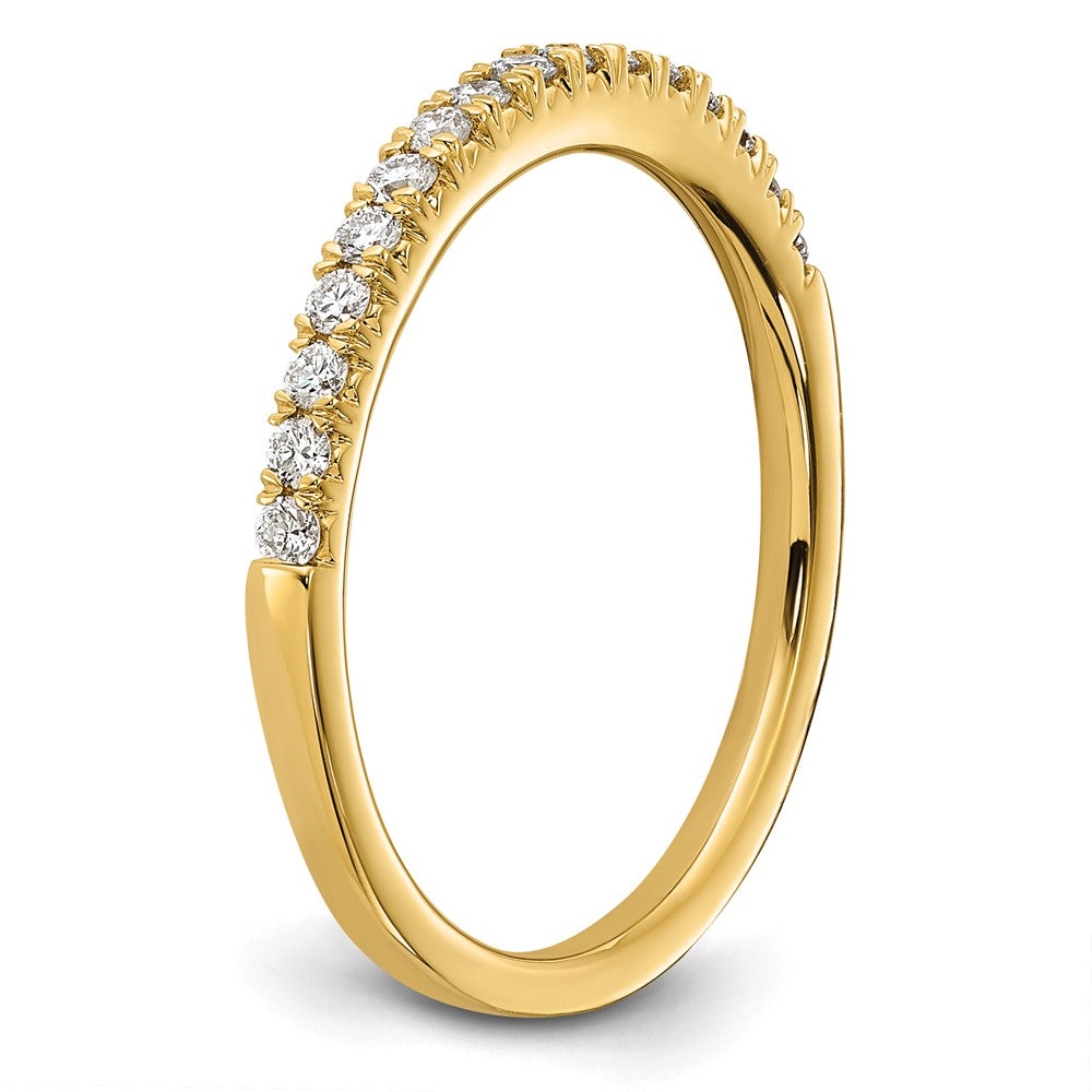 14K Gelbgold Ehering mit 0,25 ct. im Labor gezüchteten Diamanten, VS/SI+ G+