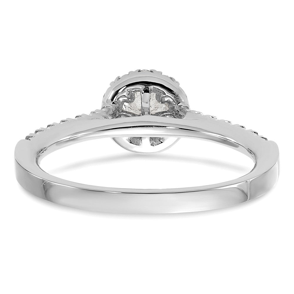 14K Weißgold 0,5 ct. Labor-gewachsener Diamant VS/SI+ G+ Rund Komplett-Halo Verlobungsring