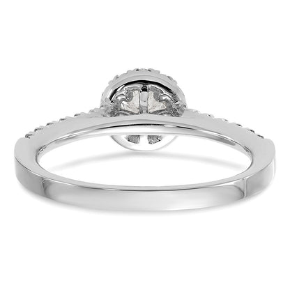 14K Weißgold 0,5 ct. Labor-gewachsener Diamant VS/SI+ G+ Rund Komplett-Halo Verlobungsring