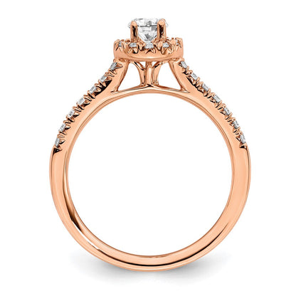 14K Roségold 0,75 ct. Labor gezüchteter Diamant VS/SI+ G+ Rund Komplett-Halo Verlobungsring