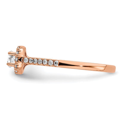 14K Roségold 0,75 ct. Labor gezüchteter Diamant VS/SI+ G+ Rund Komplett-Halo Verlobungsring