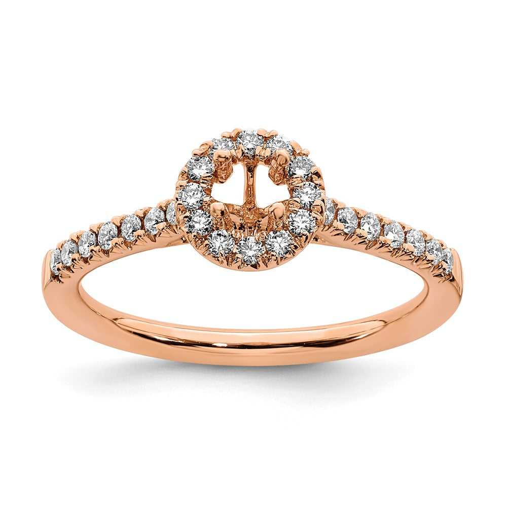 14K Roségold 0,75 ct. Labor gezüchteter Diamant VS/SI+ G+ Rund Komplett-Halo Verlobungsring