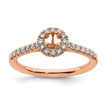 14K Roségold 0,75 ct. Labor gezüchteter Diamant VS/SI+ G+ Rund Komplett-Halo Verlobungsring