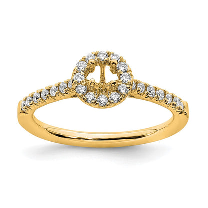 14K Gelbgold Verlobungsring mit rundem Laborgezüchtetem Diamant im Halo-Design, 0,75 ct., VS/SI+ G+