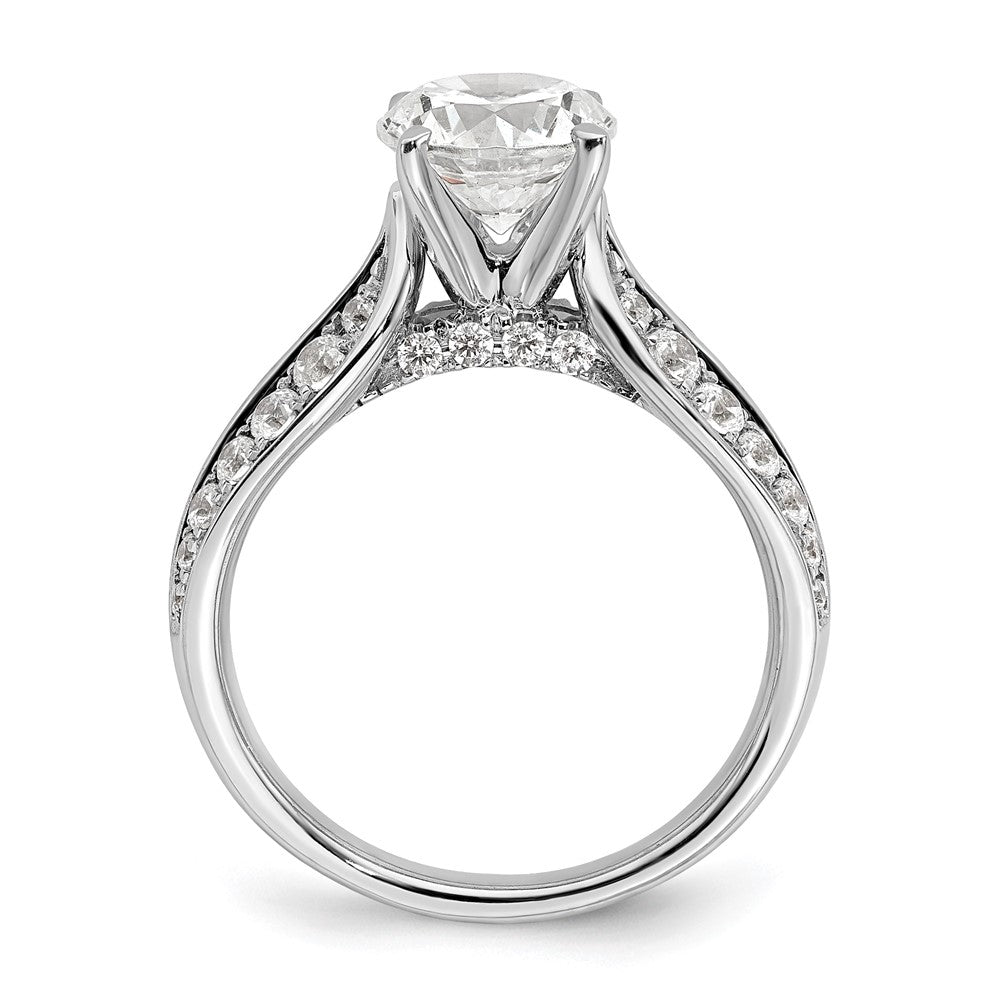 14K Weißgold 0,625 ct. Labor-Diamant VS/SI+ G+ 1,5 ct. Center Rund Shared-Prong Verlobungsring