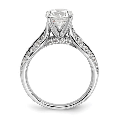 14K Weißgold 0,625 ct. Labor-Diamant VS/SI+ G+ 1,5 ct. Center Rund Shared-Prong Verlobungsring