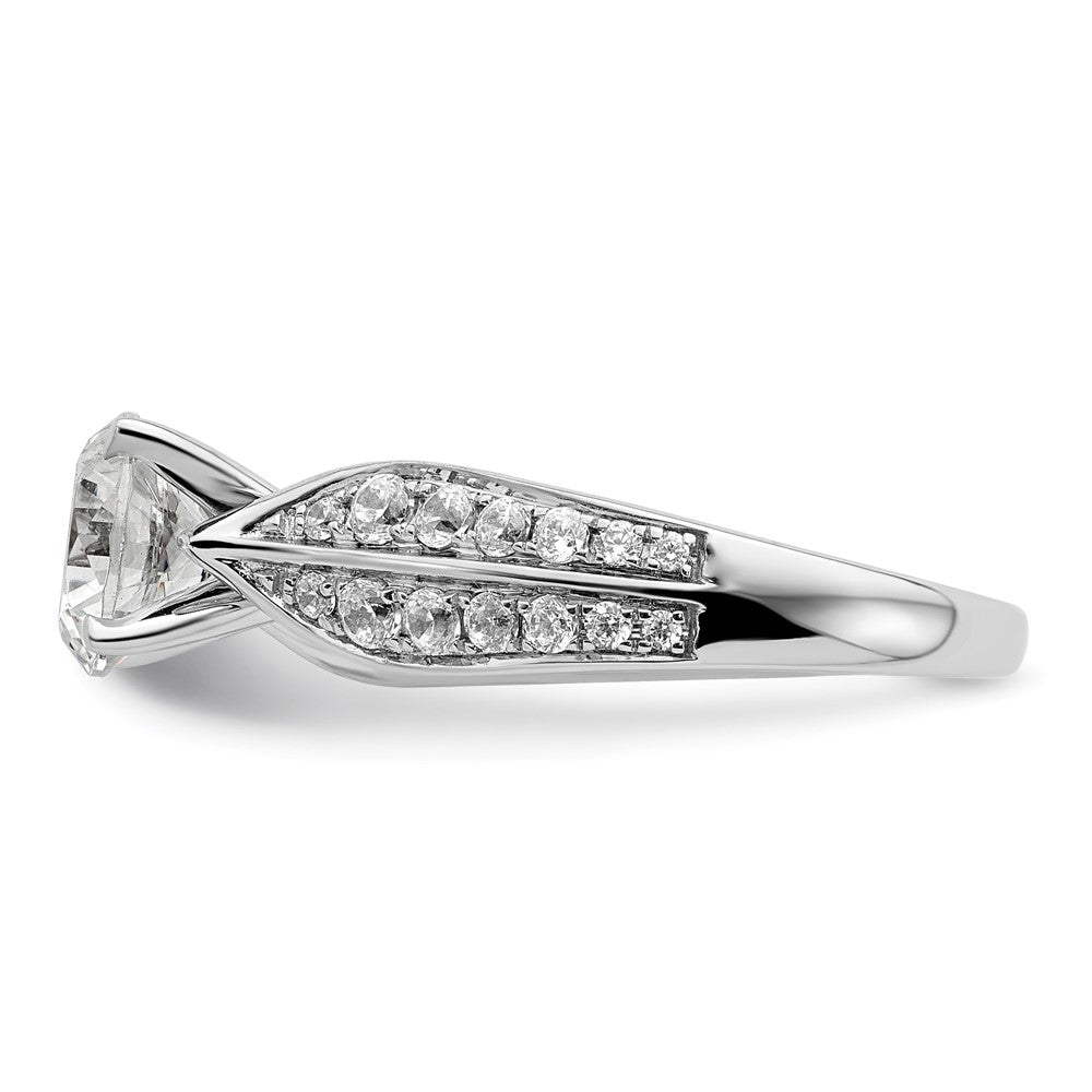 14K Weißgold 0,625 ct. Labor-Diamant VS/SI+ G+ 1,5 ct. Center Rund Shared-Prong Verlobungsring