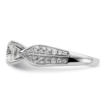 14K Weißgold 0,625 ct. Labor-Diamant VS/SI+ G+ 1,5 ct. Center Rund Shared-Prong Verlobungsring