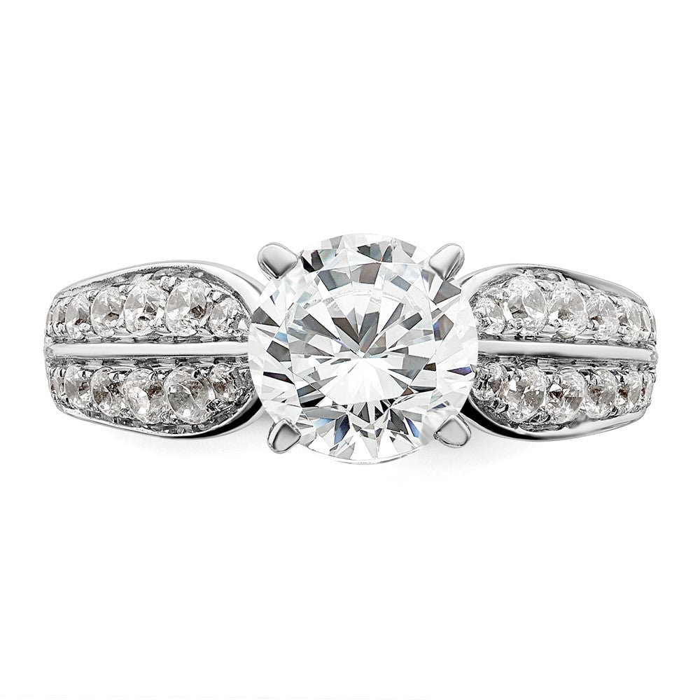 14K Weißgold 0,625 ct. Labor-Diamant VS/SI+ G+ 1,5 ct. Center Rund Shared-Prong Verlobungsring