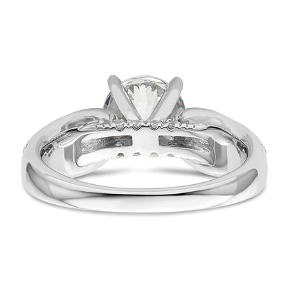 14K Weißgold 0,625 ct. Labor-Diamant VS/SI+ G+ 1,5 ct. Center Rund Shared-Prong Verlobungsring