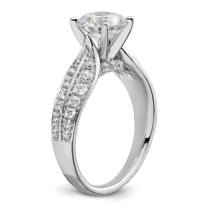 14K Weißgold 0,625 ct. Labor-Diamant VS/SI+ G+ 1,5 ct. Center Rund Shared-Prong Verlobungsring