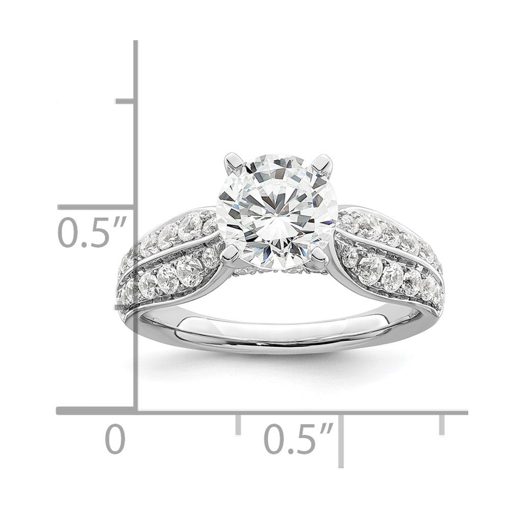 14K Weißgold 0,625 ct. Labor-Diamant VS/SI+ G+ 1,5 ct. Center Rund Shared-Prong Verlobungsring