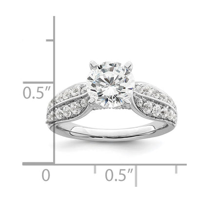 14K Weißgold 0,625 ct. Labor-Diamant VS/SI+ G+ 1,5 ct. Center Rund Shared-Prong Verlobungsring