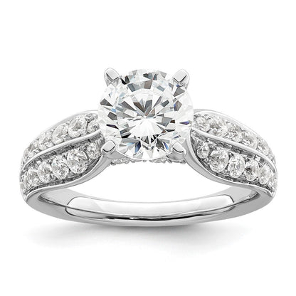 14K Weißgold 0,625 ct. Labor-Diamant VS/SI+ G+ 1,5 ct. Center Rund Shared-Prong Verlobungsring
