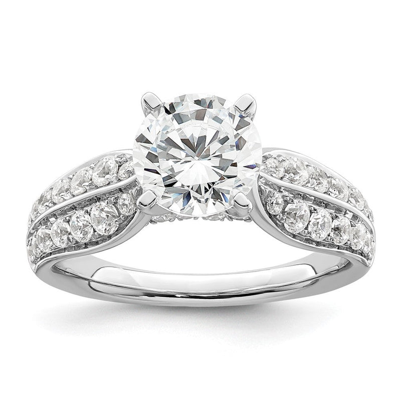 14K Weißgold 0,625 ct. Labor-Diamant VS/SI+ G+ 1,5 ct. Center Rund Shared-Prong Verlobungsring