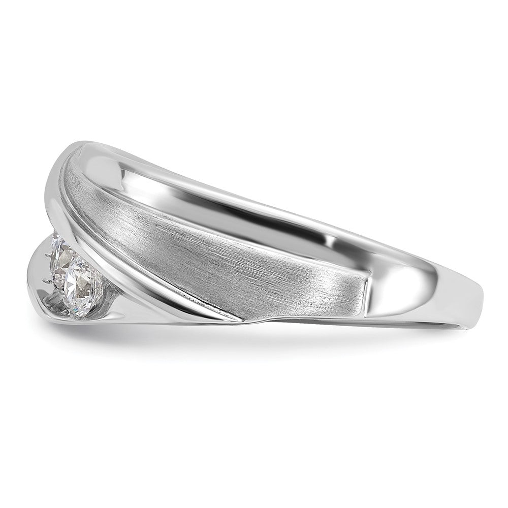 10K Weißgold Herrenring mit 0,75 ct. laborgezüchteten Diamanten VS/SI+ G+, fünf Steine
