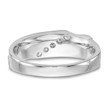 10K Weißgold Herrenring mit 0,75 ct. laborgezüchteten Diamanten VS/SI+ G+, fünf Steine
