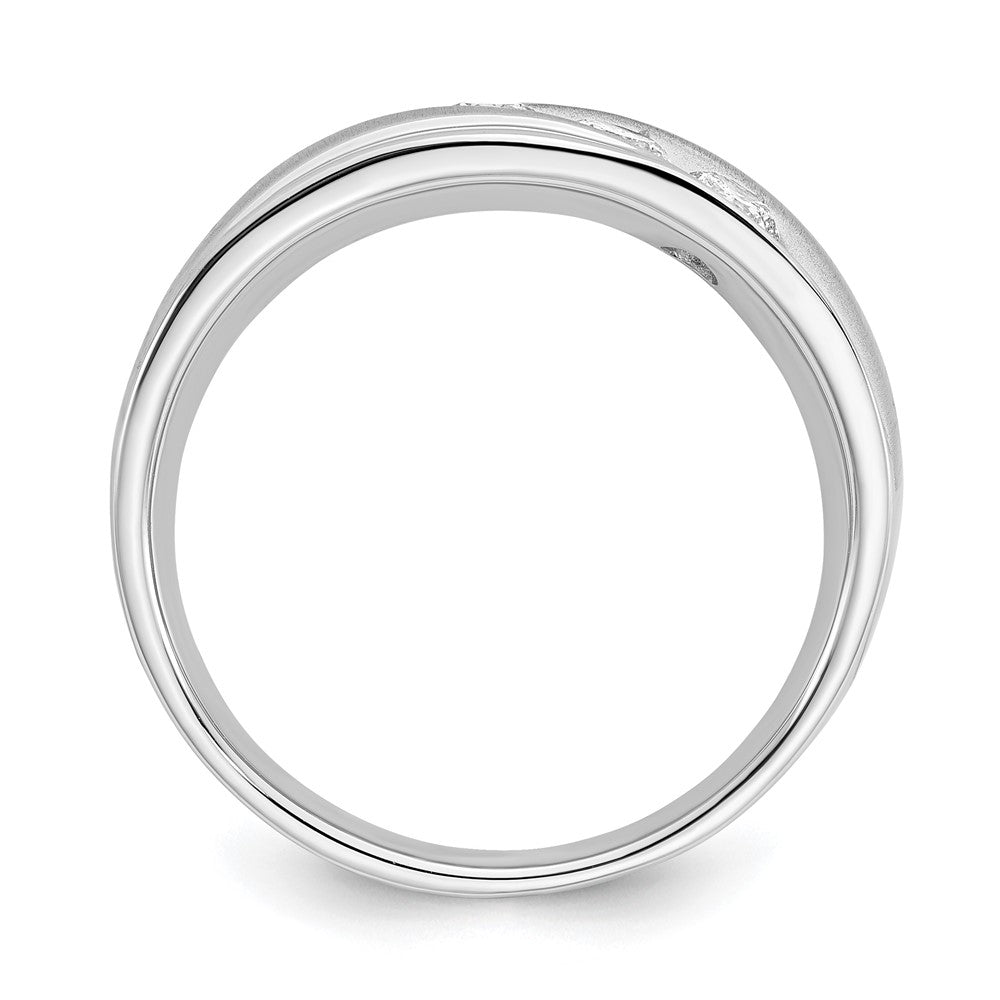 14K Weißgold 0,625 ct. Laborgezüchteter Diamant VS/SI+ G+ Drei-Steine-Herrenring
