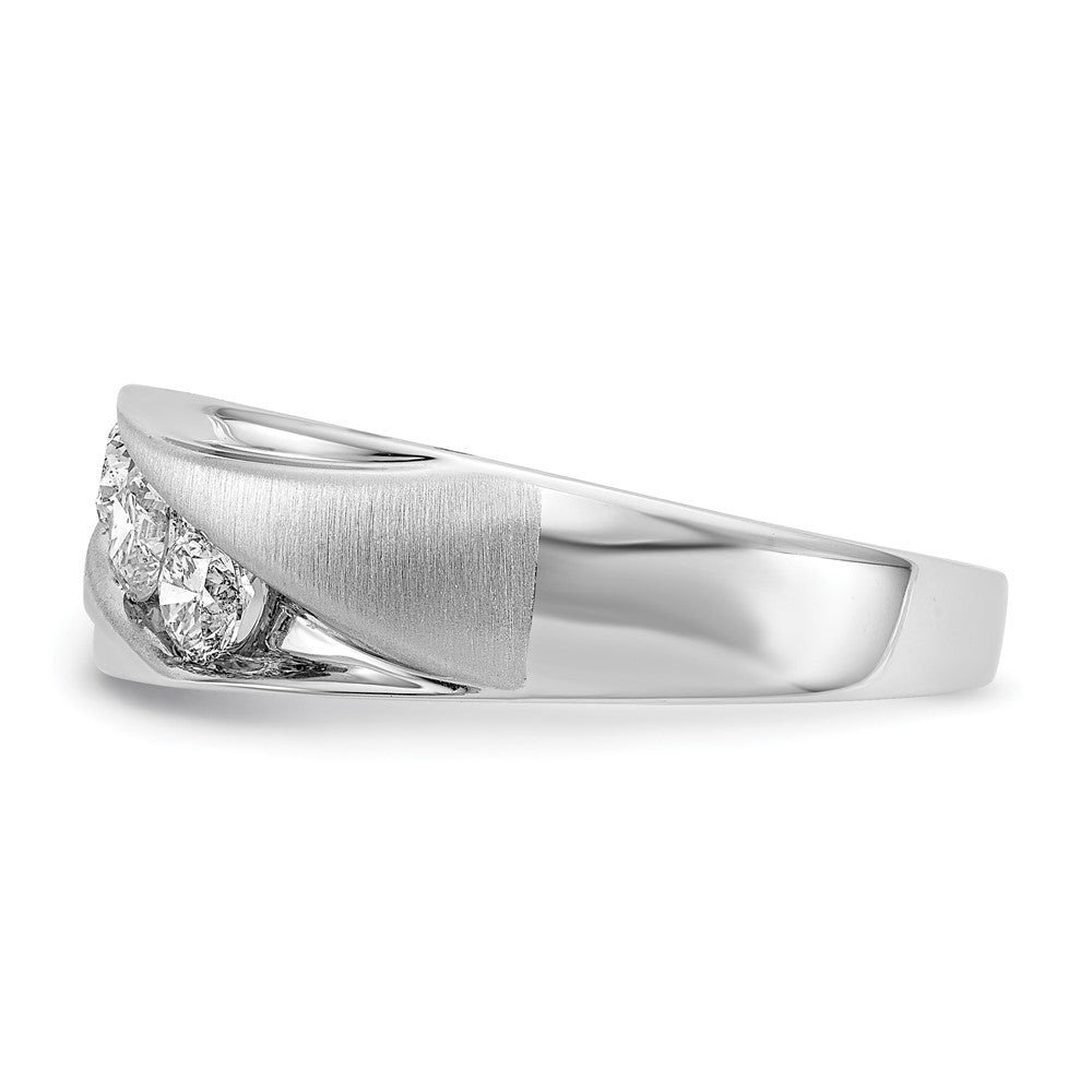 14K Weißgold 0,625 ct. Laborgezüchteter Diamant VS/SI+ G+ Drei-Steine-Herrenring