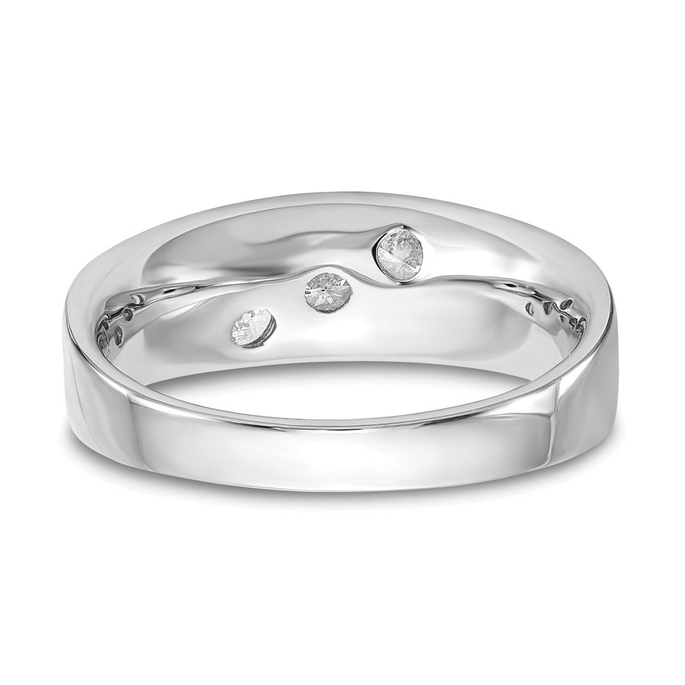 14K Weißgold 0,625 ct. Laborgezüchteter Diamant VS/SI+ G+ Drei-Steine-Herrenring